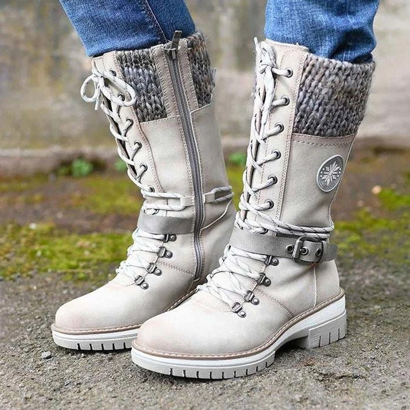Women's Thick Warm Mid-length Fleece Snow Boots