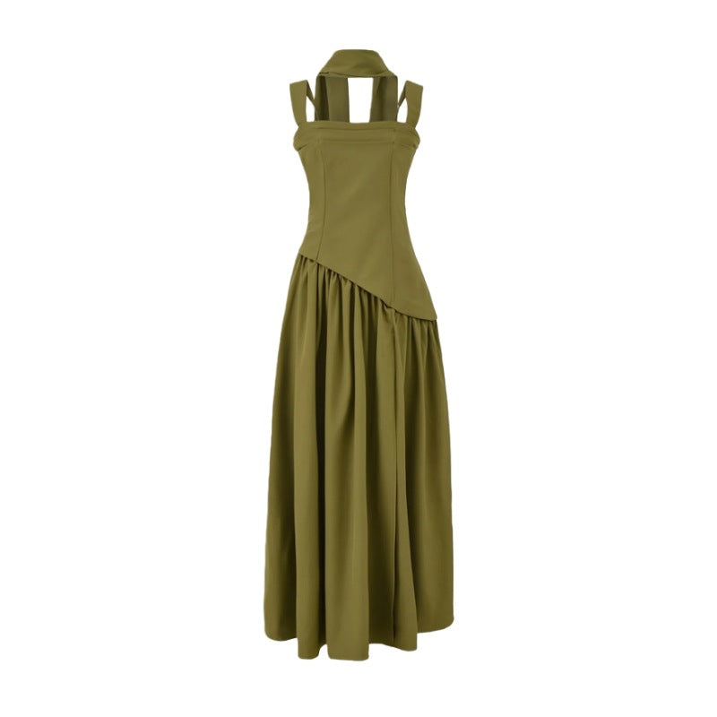 The Fitted Waist Pleated Maxi Dress