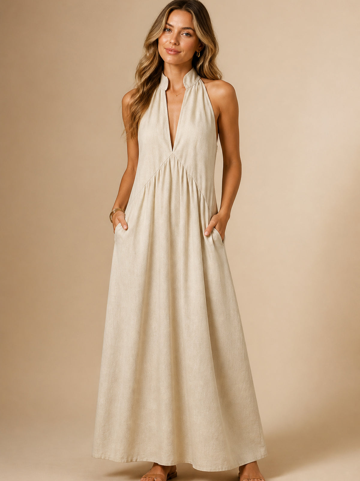 BreezeFlow Loose-Fit Maxi Dress with Pockets