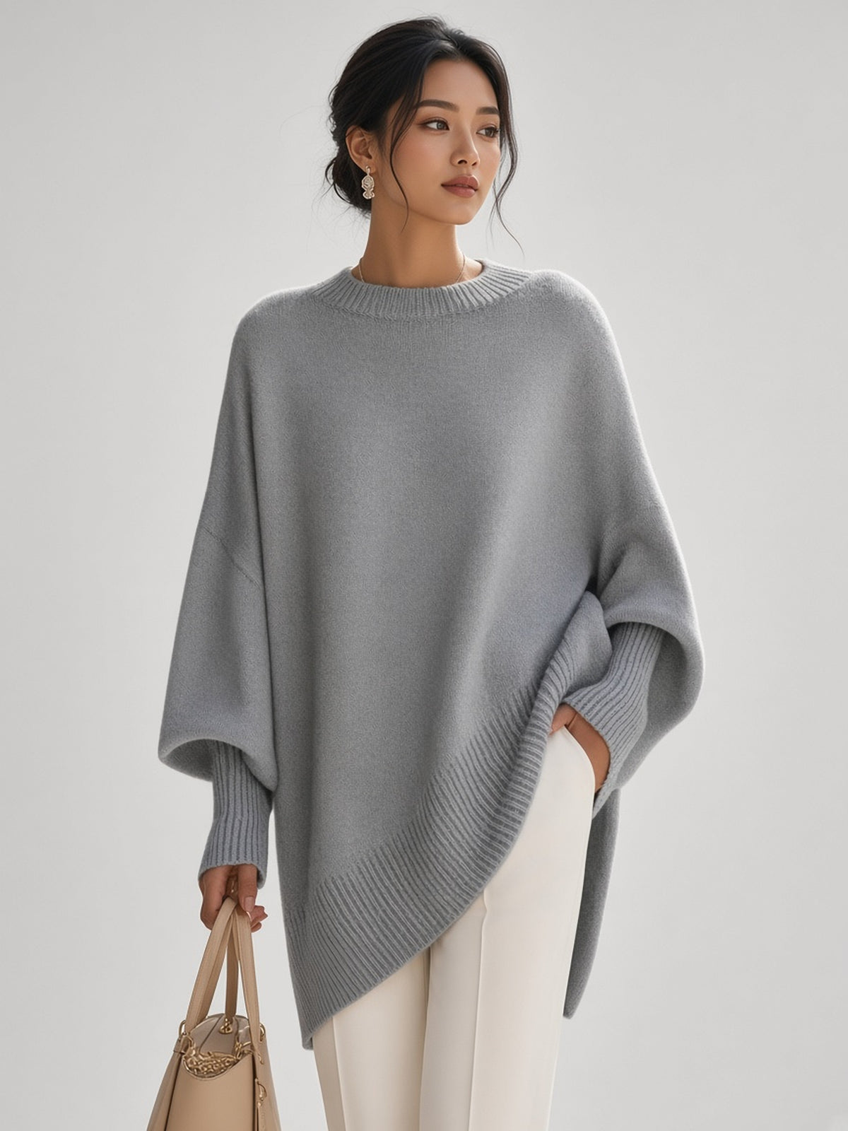 Pull à col rond en maille épaisse