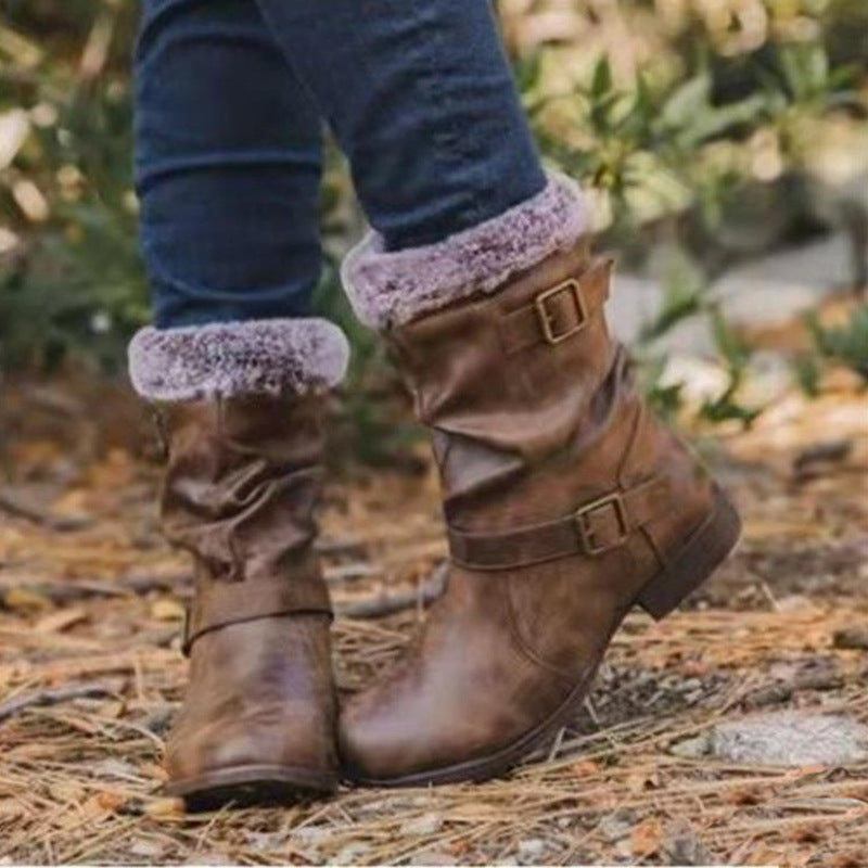 Warm Women's Snow Boots In Autumn And Winter Fashion Martin Boots