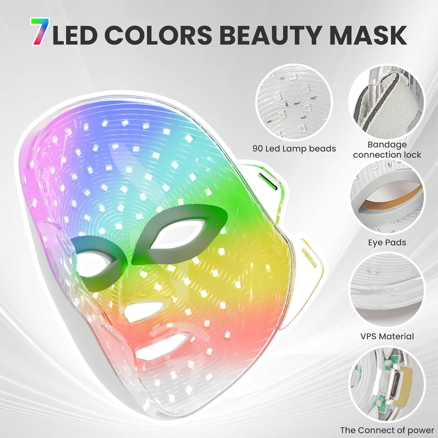 7-Color LED Red Light Therapy Face Mask
