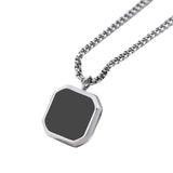 Geometric Epoxy Stainless Steel Pendant Necklace