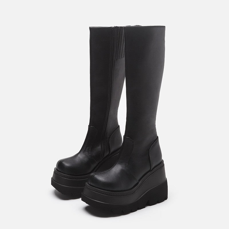 Bottes gothiques à plateforme Bottes motardes