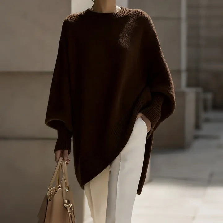 Chunky Knit Crew-Neck Pullover Sweater