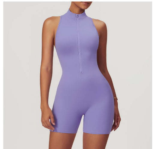FlexZip™ Backless Yoga Bodysuit Shorts