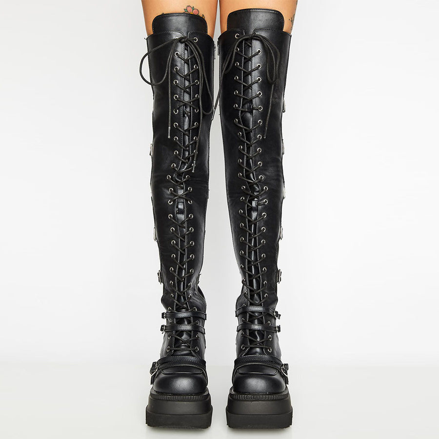 Over The Knee Boots Cross Lace Up Women's Party Boots