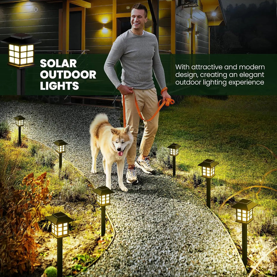 High Brightness 12 Pack LED Outdoor Waterproof Solar Lights, Maintain 10 Hours of Lighting Walkway Lights for Your Garden