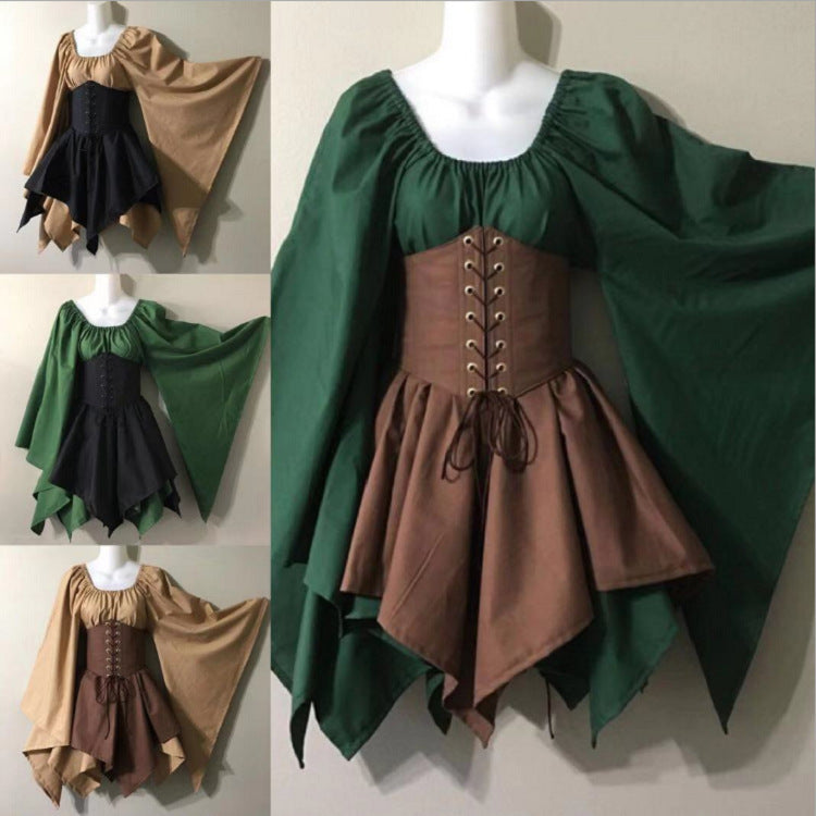 Renaissance Medieval Long Sleeve Dress