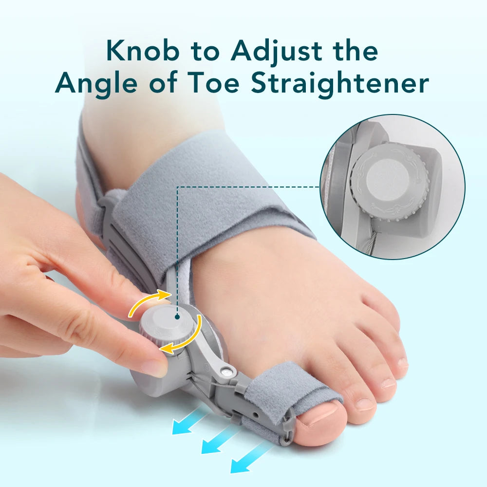 Adjustable Bunion Corrector - Hallux Valgus Big Toe Straightener for Day & Night Pain Relief