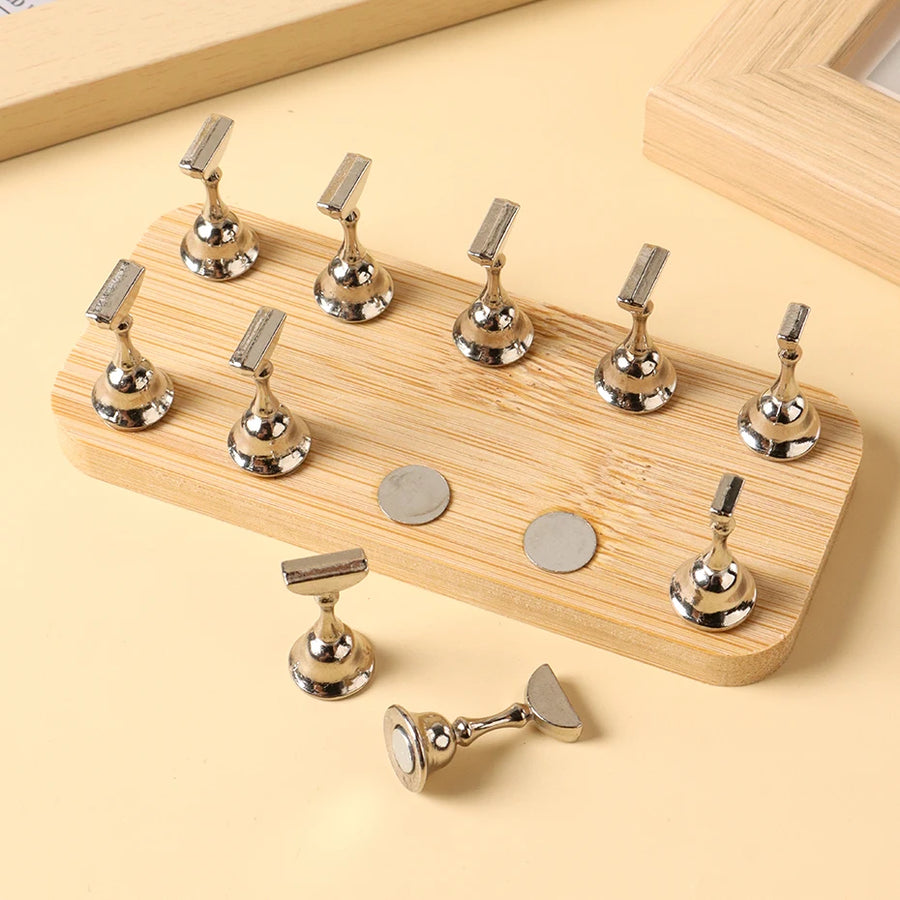 Magnetic Nail Practice Stand Strong Magnetic Nail Tips Holder Practice Display Nail Fake Nail Display Stand Set Holders Manicure