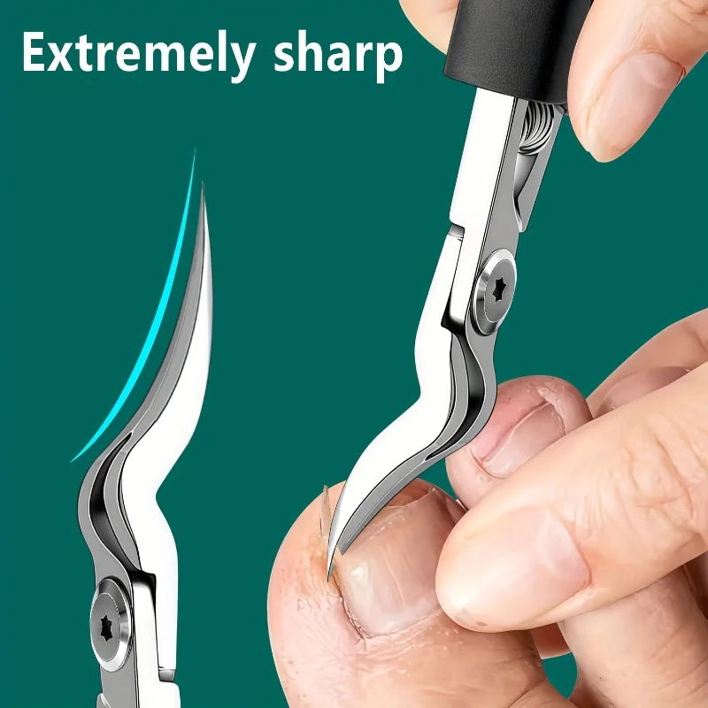 Heavy-duty stainless steel nail clipper for thick toenails
