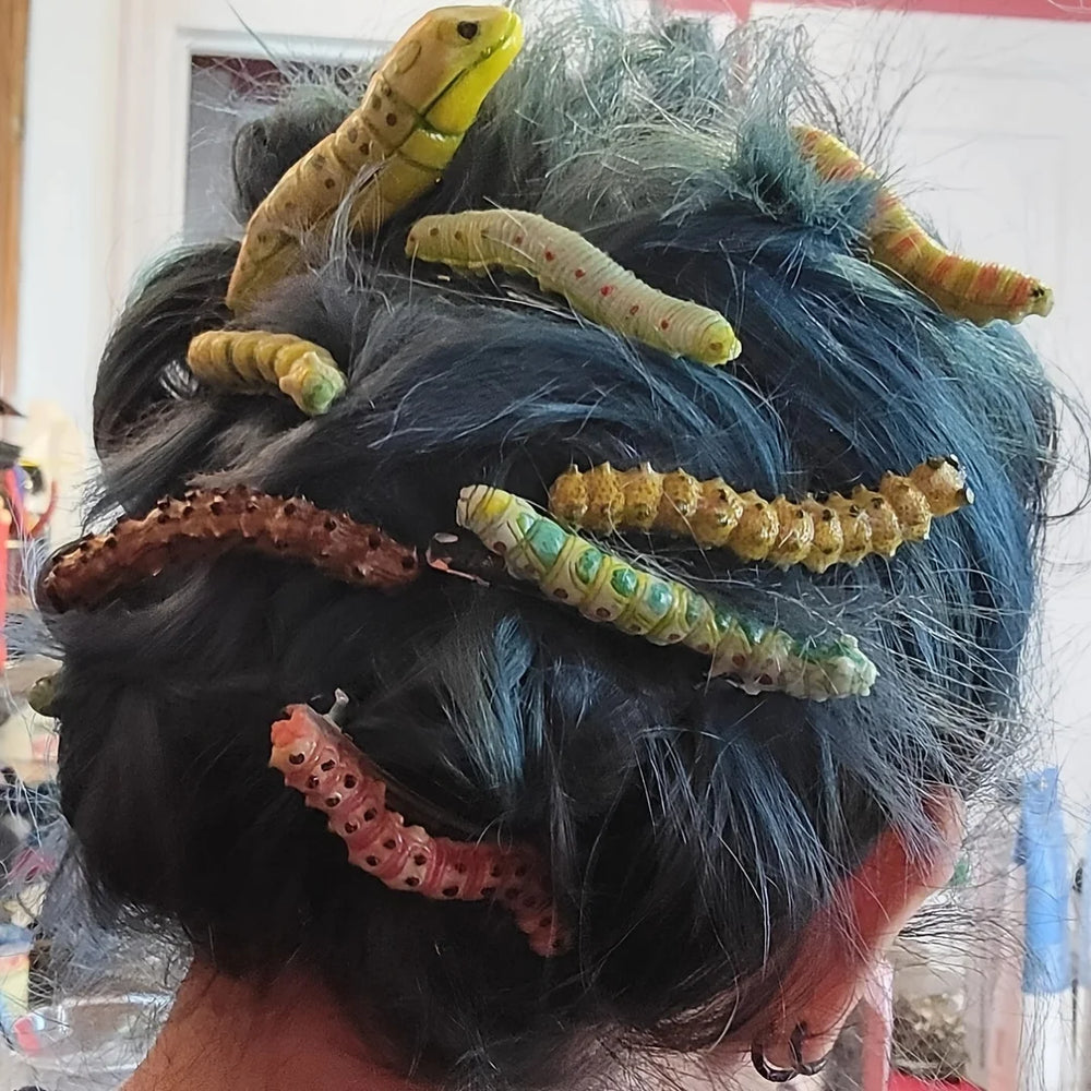 Caterpillar Hair Clips — 6 Pack