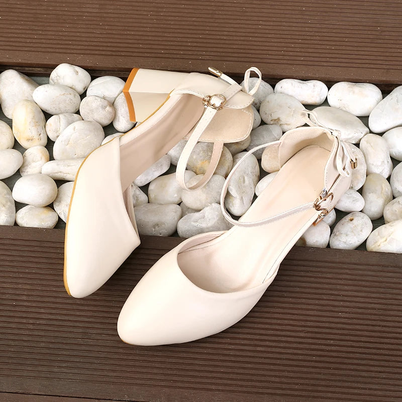 2025 Spring/Summer Hot Sale!Fairy Style Thin-Strap High Heels - Bowknot with Golden Buckle, Comfortable & Versatile