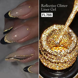 Reflective Glitter Liner Gel Polish – 5ml UV/LED Nail Art Gel
