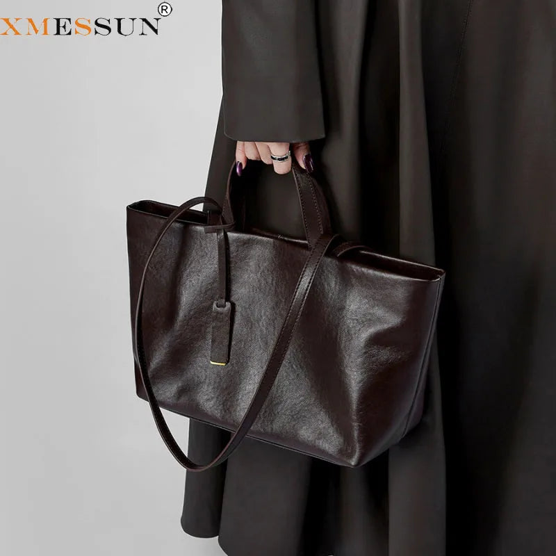XMESSUN New Trendy Soft Leather Underarm Shoulder Tote Bag for Women,Fashion Designer Female Large Capacity Crossbody Bag INS