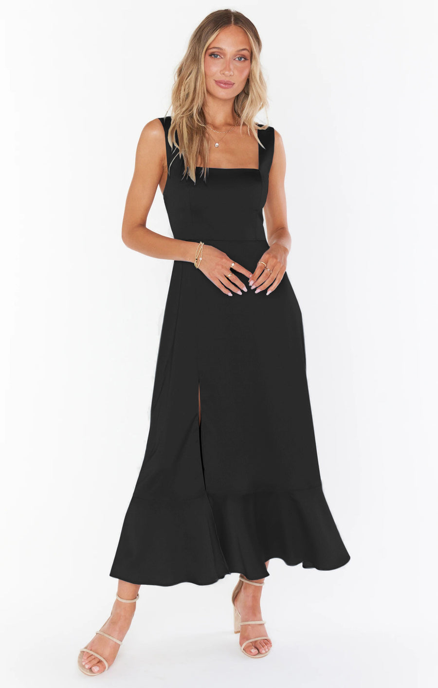Tie-Strap Wedding Guest Midi Dress