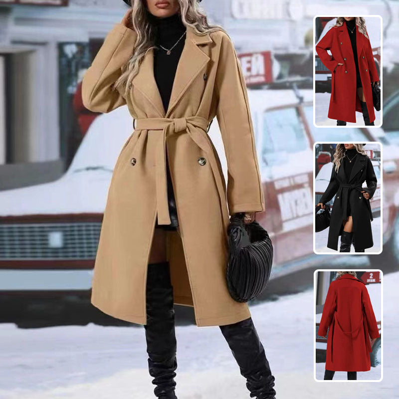 Belted Double-Breasted Trench Coat
