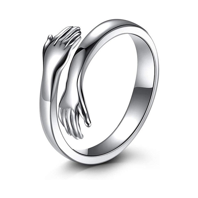Adjustable Love Hug Couple Ring