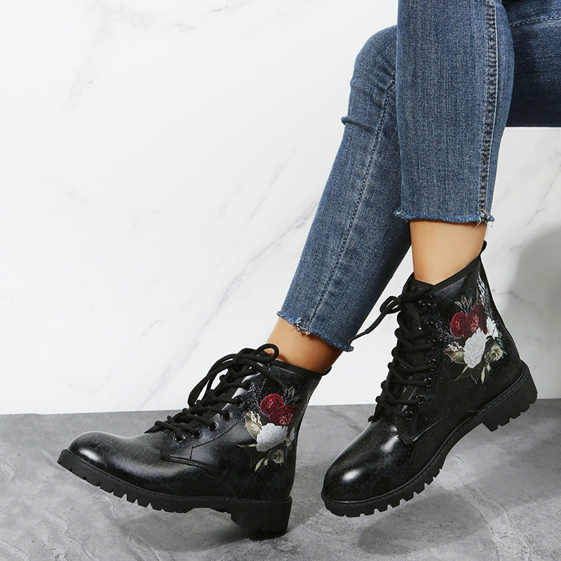 Workwear Boots Large Print Women's High Top Halloween Cartoon