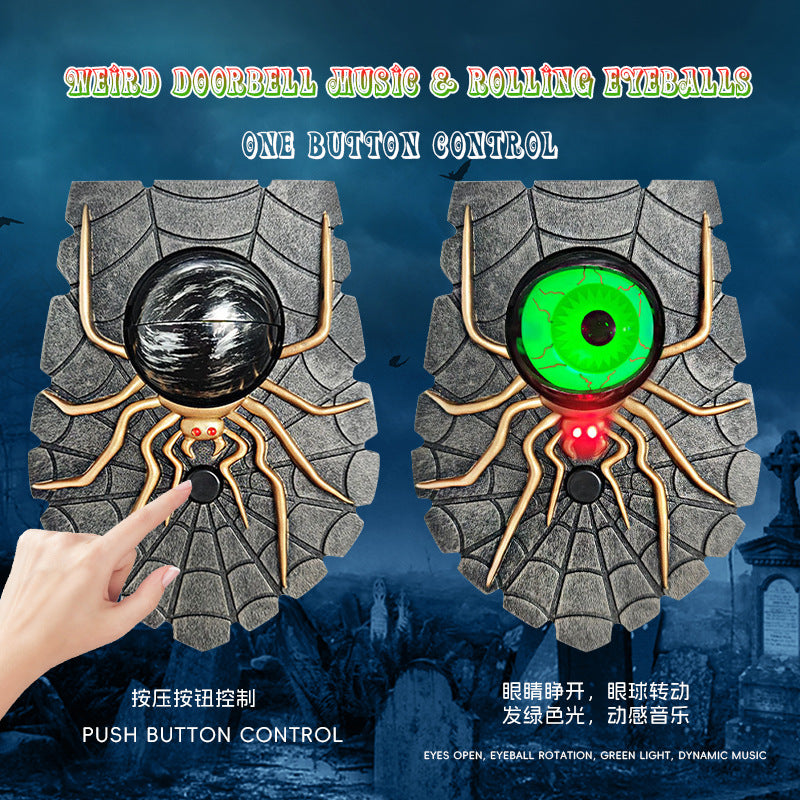Halloween New Spider Doorbell Amazon Explosions Luminous Sound Horror Sound One-eyed Spider Doorbell Wholesale