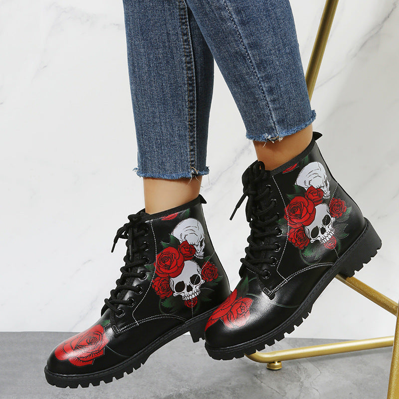 Workwear Boots Large Print Women's High Top Halloween Cartoon