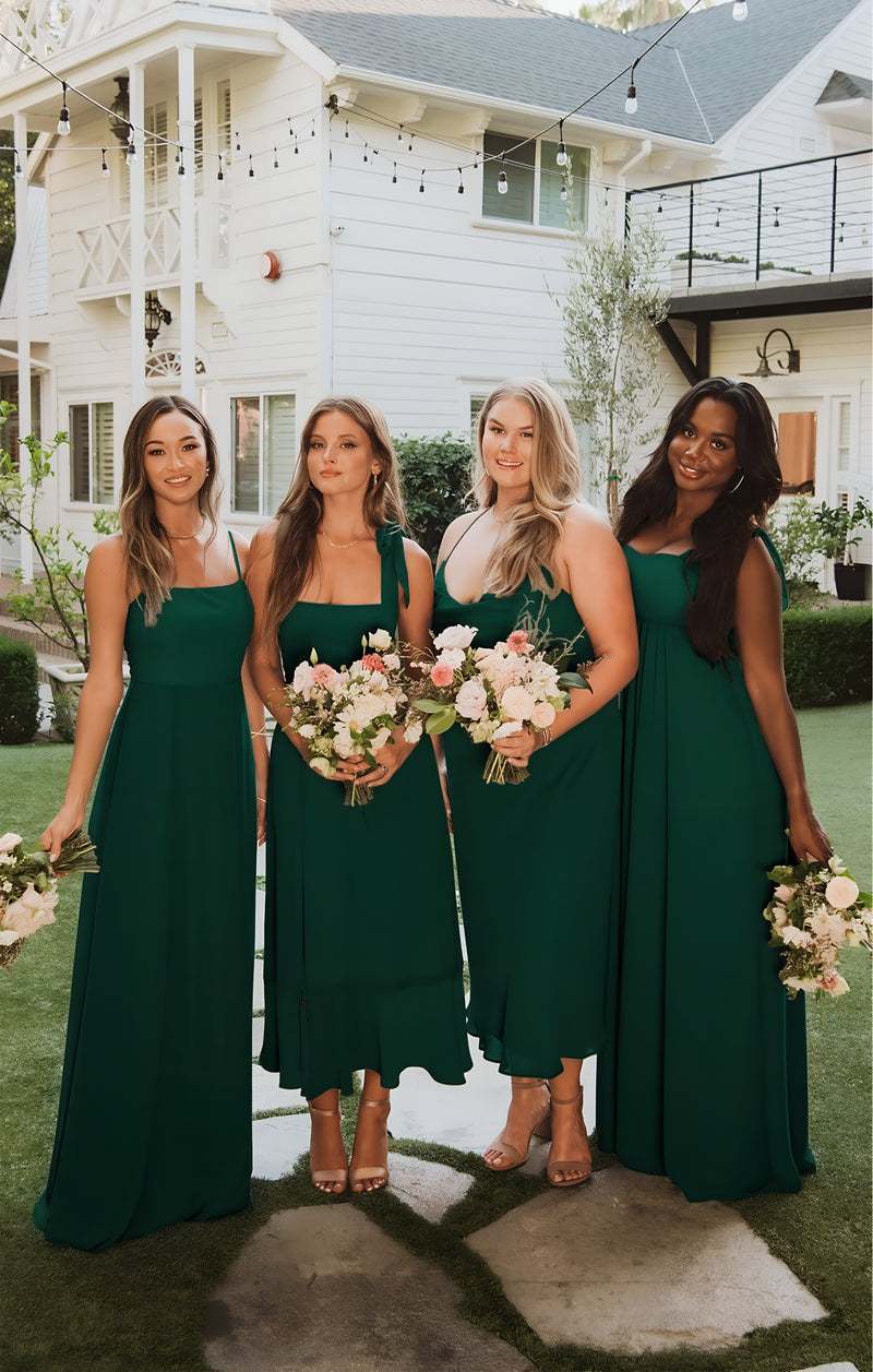 Tie-Strap Wedding Guest Midi Dress