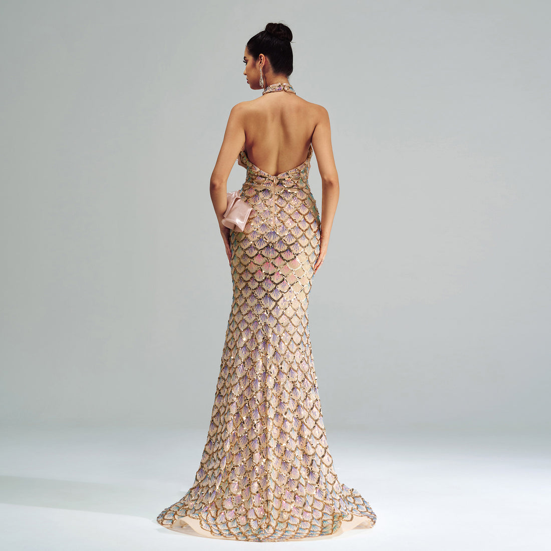 Nyra Halter Sequined Mermaid Gown