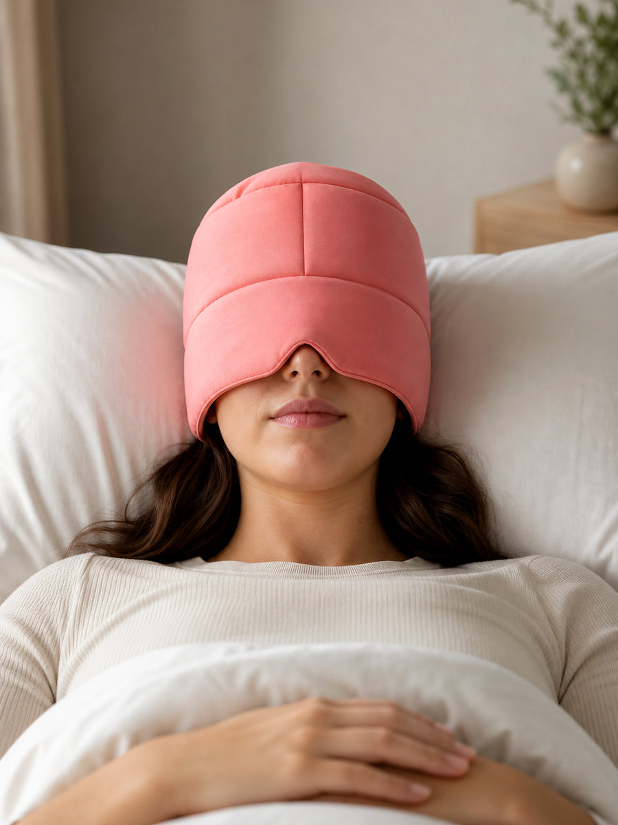 Migraine Relief Cap with Slide-Up Eye Mask