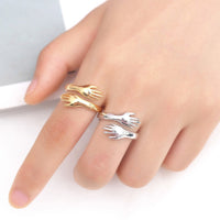 Adjustable Love Hug Couple Ring
