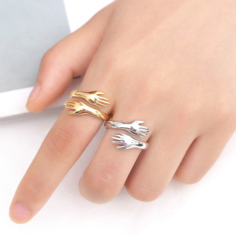 Adjustable Love Hug Couple Ring