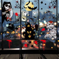 77 PCS Halloween Party Decorations Set - Halloween Balloons Fluorescent Stickers Halloween Ghost Hanging Decoration Halloween Window Clings Suitable for Outdoor and Indoor Halloween Decorations.