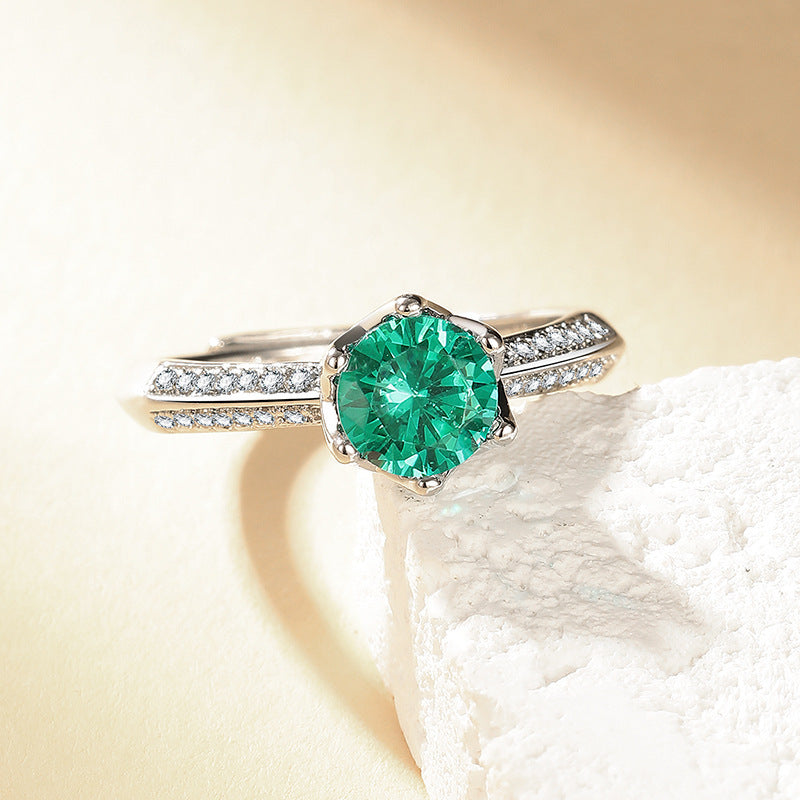 The Six-Claw Solitaire Crystal Ring — women’s Accessories, ENIGMAE