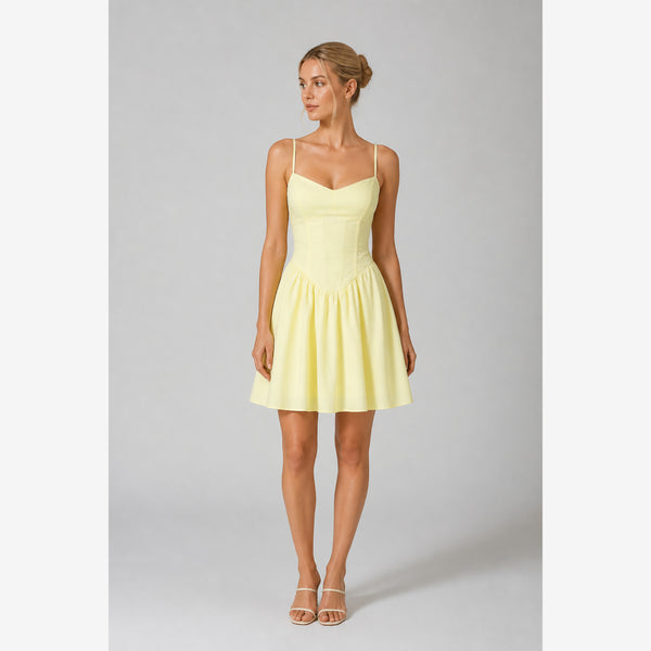 Soleil Fit & Flare Mini Dress — blonde studio v2