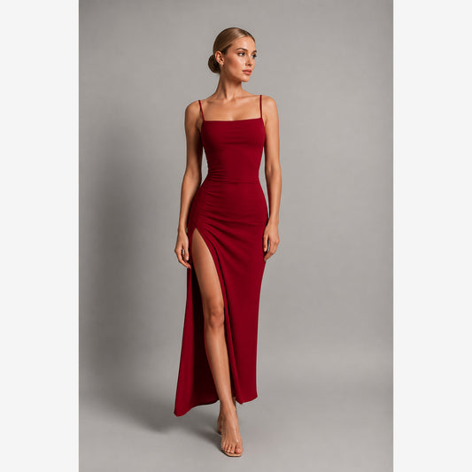 Scarlett Halter Slit Gown — blonde studio v2