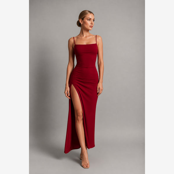 Scarlett Halter Slit Gown — blonde studio v2
