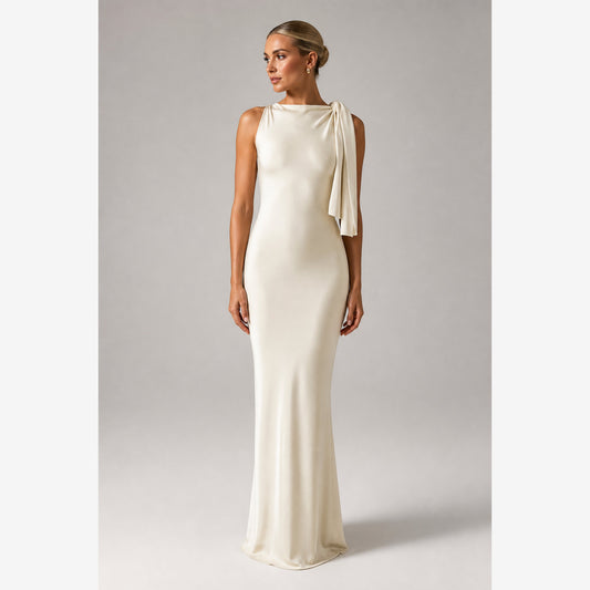 The Patchwork Bodycon Maxi Dress — 4K hero