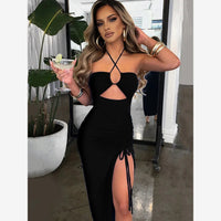The Cut-Out Ruched Slit Midi Dress — 4K hero