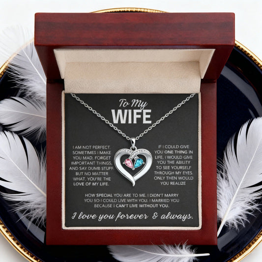 Heart Birthstone Pendant Necklace — Gift Boxed — 4K banner