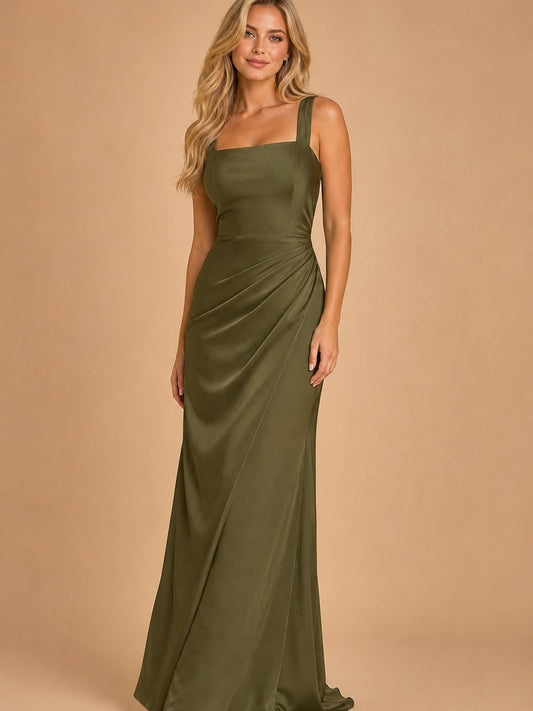 The Fitted Waist Pleated Maxi Dress — ENIGMAE studio hero