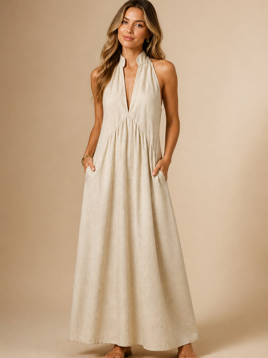 BreezeFlow Loose-Fit Maxi Dress with Pockets — ENIGMAE studio hero