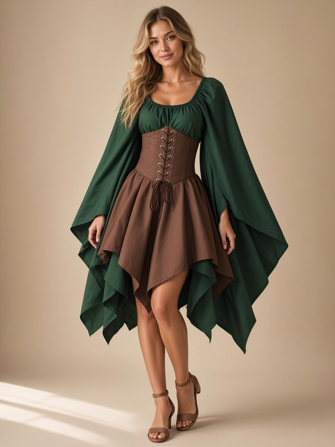 Renaissance Medieval Long Sleeve Dress