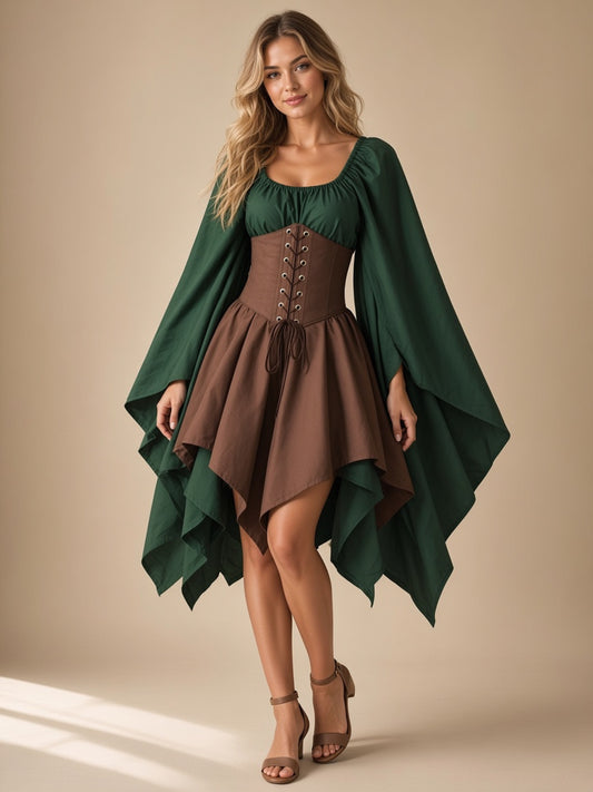 Renaissance Medieval Long Sleeve Dress