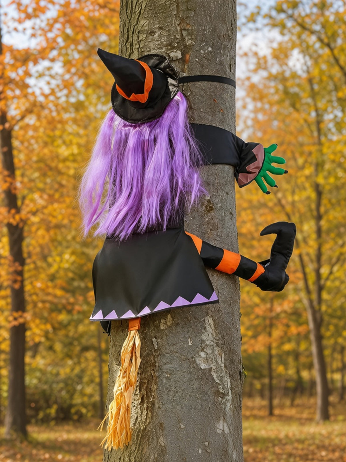 Crashing Witch Tree Decor