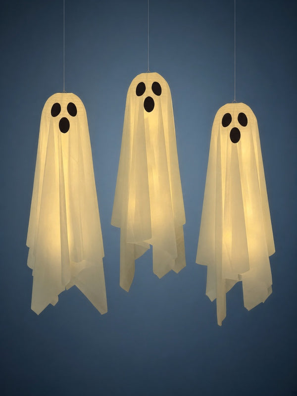 Halloween Decor 3 Pack Light Up Hanging Ghosts