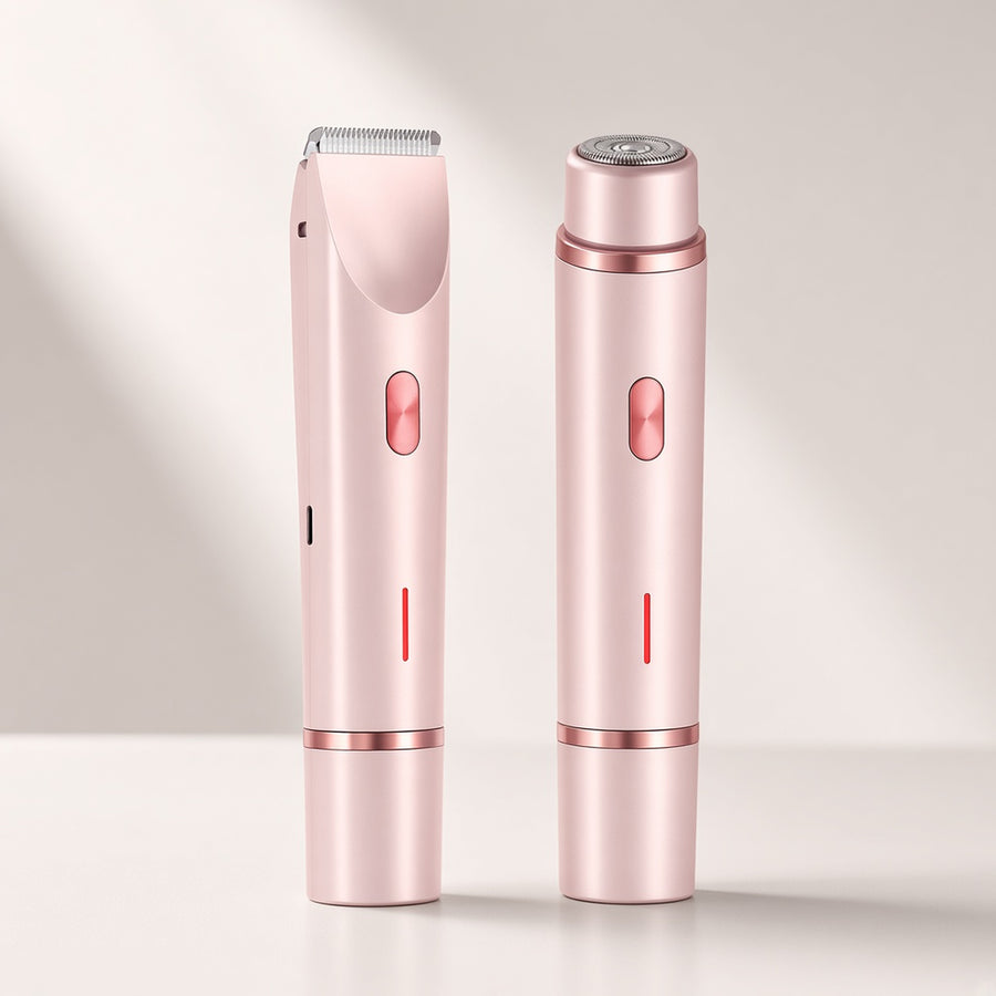 Rose gold 2-in-1 women's electric hair remover dual heads — hero image