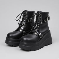Gothic Street Punk Plus Size Matte Boots — 4K product hero