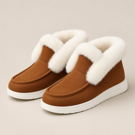 Plush Flat Bottom Thickened Large Short Snow Boots For Women — 4K product hero