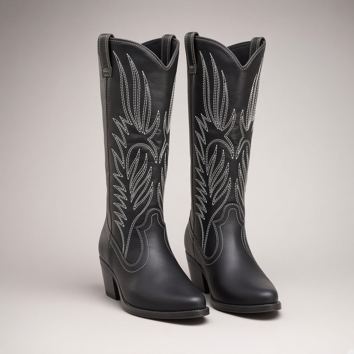 Oversized Women's Boots Western Cowboy Boots Middle Heel Ethnic