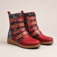 Women's Embroidered Ethnic Boho Flat Boots — 4K product hero